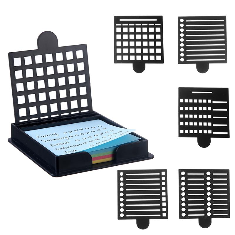 Sticky Note Dispenser Versatile Sticky Note Stencil School Supplies Desk Accessories Sticky Note Holder With Template