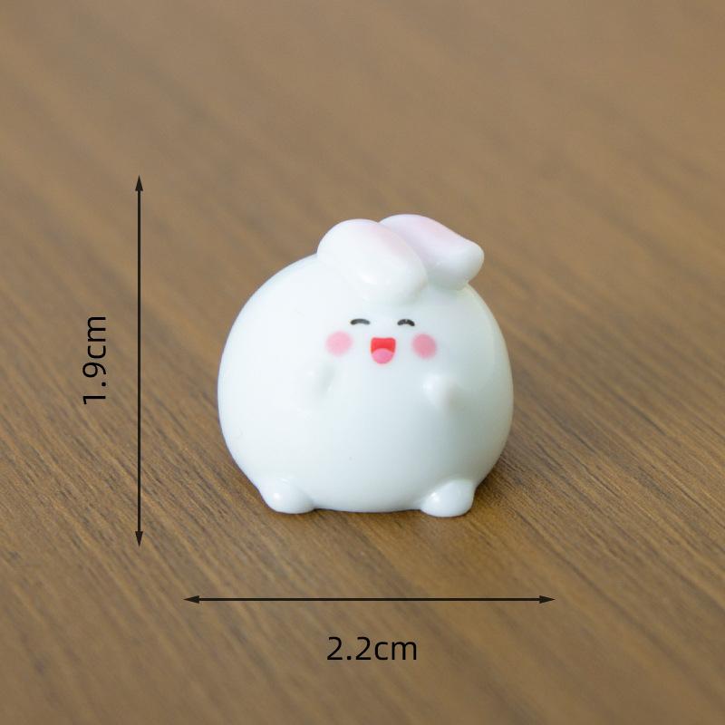 Cartoon Cute Ball Animal Micro-landscape Desktop Decoration Ornaments, Chubby Little Rabbit Tangyuan DIY Accessories