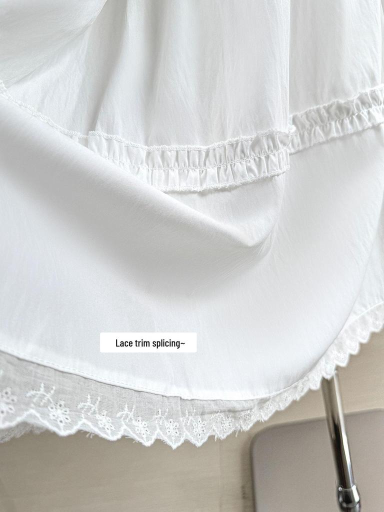 2026 Spring/Summer Ruffled Lace Patchwork Fairy A-Line Beach Dress