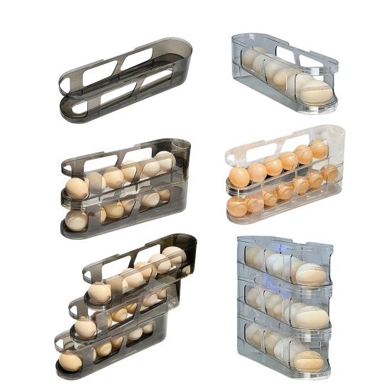 1/2/3Pcs Fridge Egg Holder Large Capacity Multi-layer Transparent Design Stackable