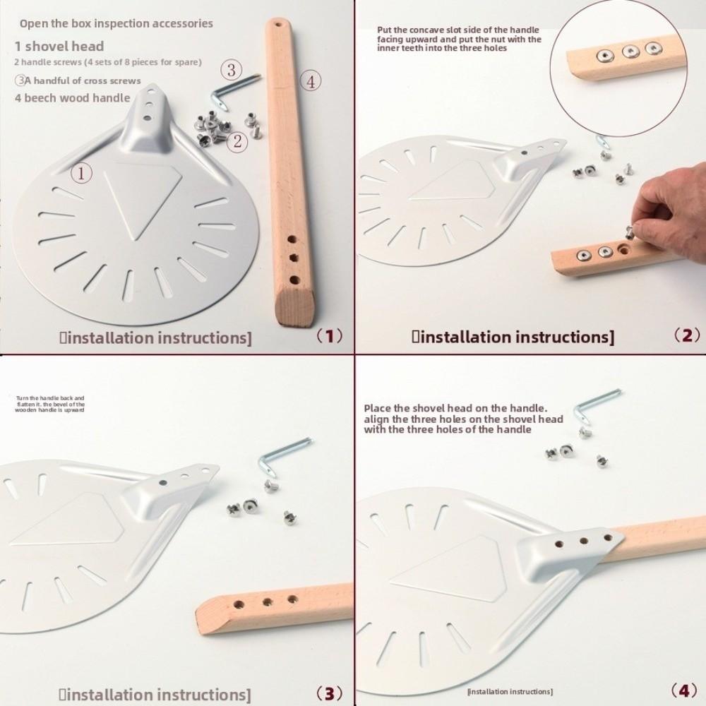 Wooden Handle Turning Pizza Peel Paddle 7/8 inch Pancake Pizza Turner  Oven Accessories