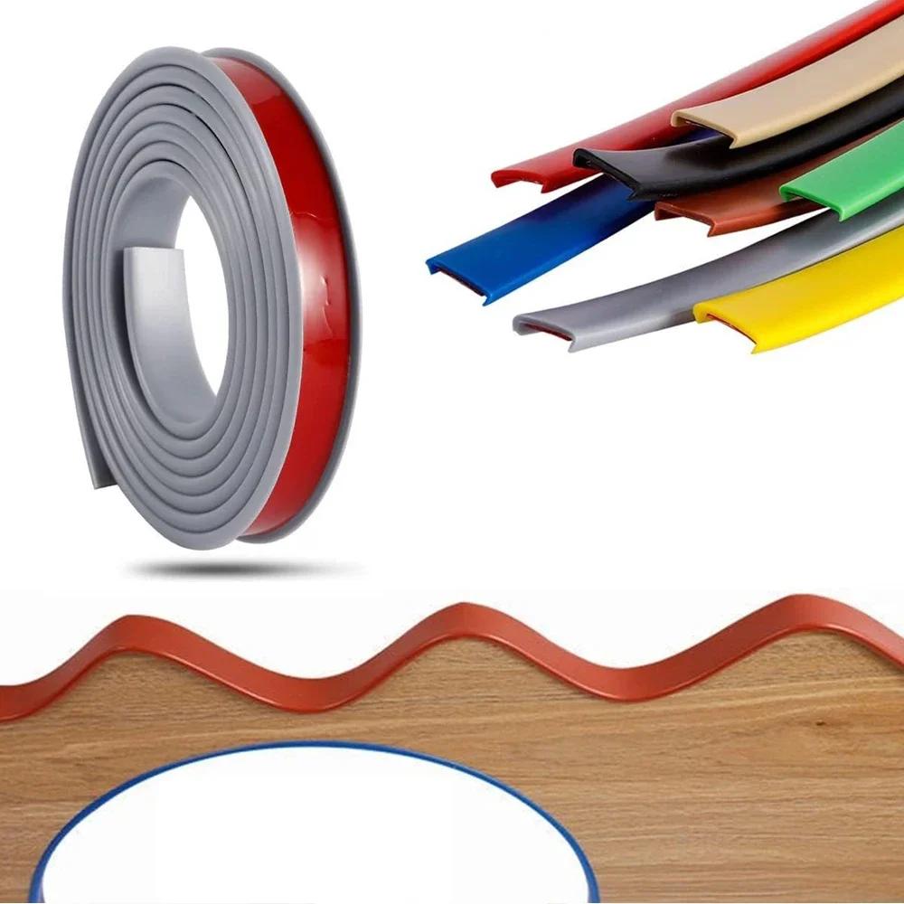 

U-Shape Edge Banding, TPE Self Adhesive Veneer Edging Trim Flexible Edge Protector, DIY Furniture Edge Strip For Countertop U&9mm&5M сірий колір