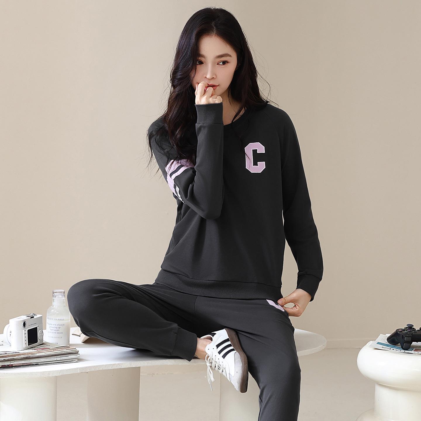 

Пижамы для пары: Мужской хлопковый весенне-осенний комплект больших размеров и женский осенне-зимний модный комплект с длинным рукавом Men s XXL