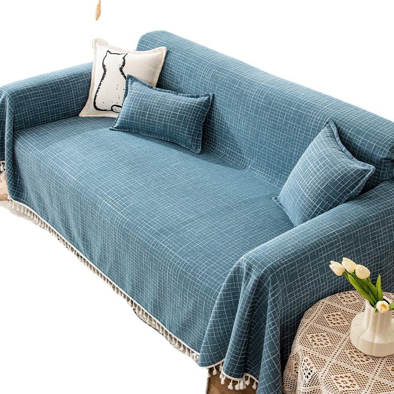 Nordic Instagram Style Sofa Cover Cloth Non-Slip Full Covered Sofa Cushion Cover Cover Blanket Single Three-Person Sofa Towel Four Seasons Universal