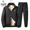 Woodpecker Men's Thickened Lamb Wool Suit: Autumn/Winter Plus Velvet Warm Jacket & Casual Long Pants