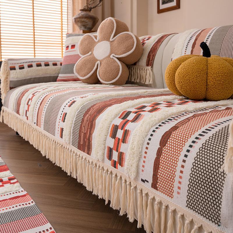 

Old Coarse Cloth Cotton And Linen Sofa Cushion Universal In All Seasons, Thickened Linen Seat Cushion, Anti-Cat Scratch Bed And Breover Cloth 70*70cm