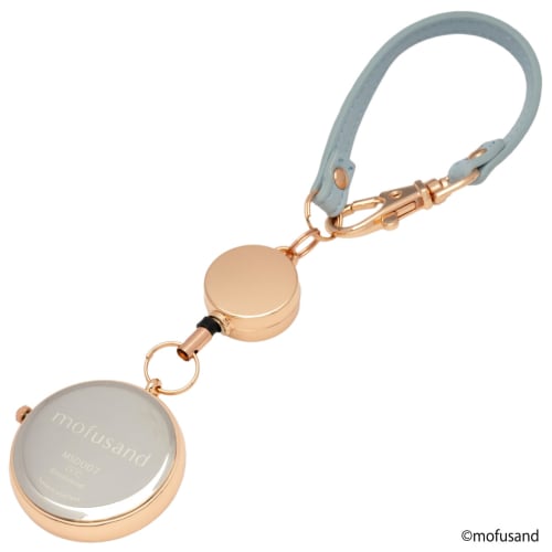 Fieldwork Mofusand Women's Analog Pocket Watch Keychain Watch with Reel, Reel KC Watch J Shark Nyan 2 Design, Blue, MSD007-4