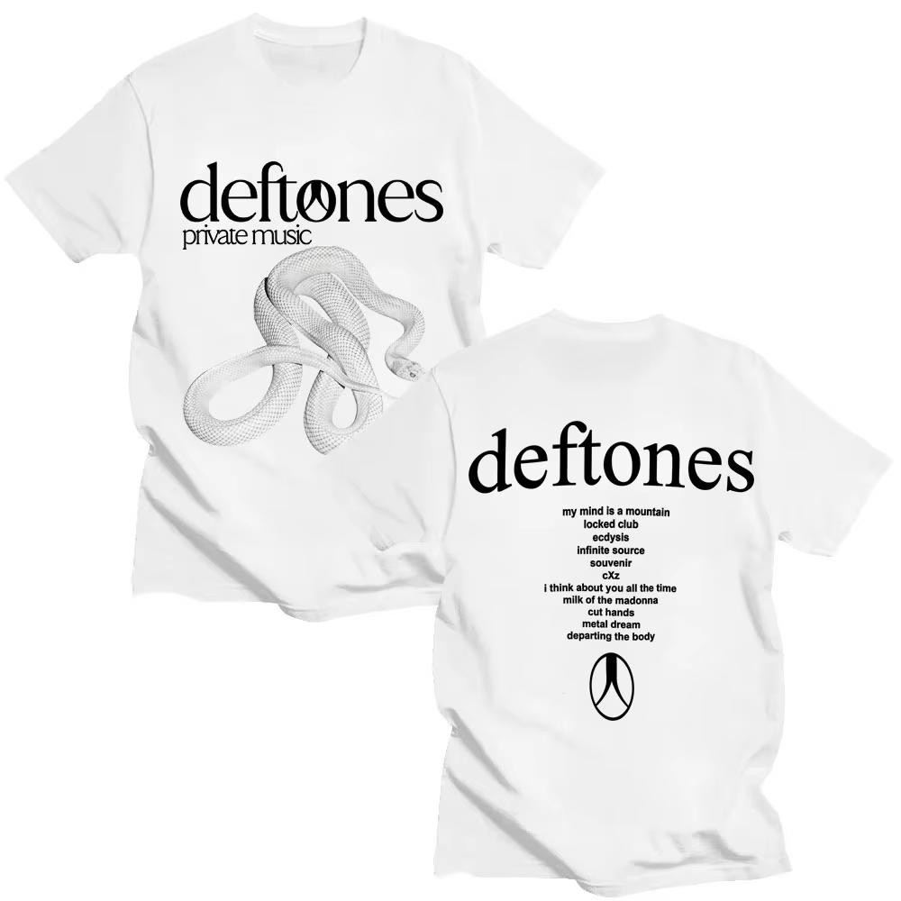 2025 Rockband Deftones Privat Musikalbum Orm T-shirts Harajuku Goth Vintage T-shirt Män Kvinnor Bomull Lös Street T-shirts