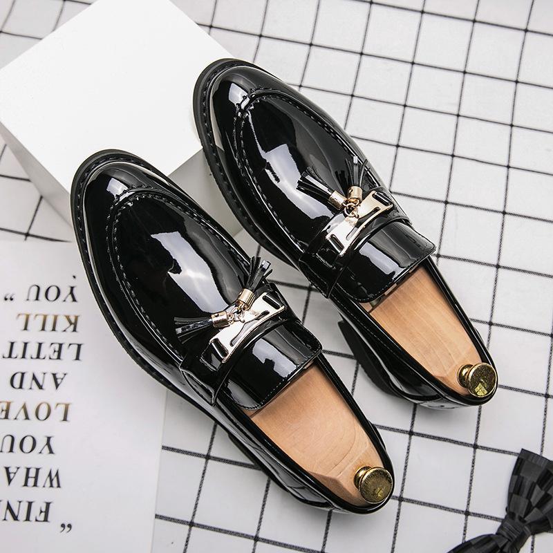 Loafers Men's Autumn Fringed Small Leather Shoes Men's Dress Business Suit Hairstylist Casual Trendy Shoes