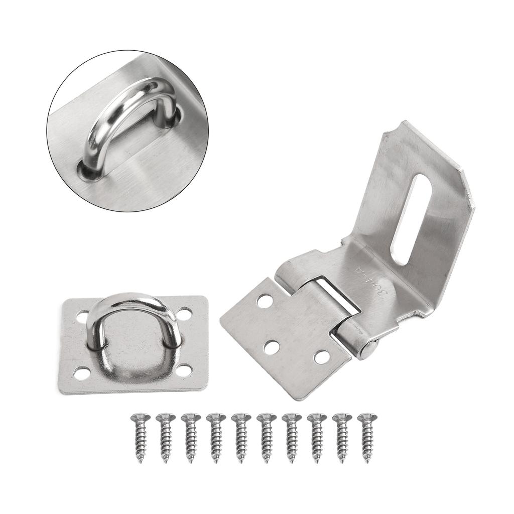 Stainless Steel Anti Theft Hasp Clasp with Strong Connecting Rod for Secure Shed Garage Door and Storage Latch Use