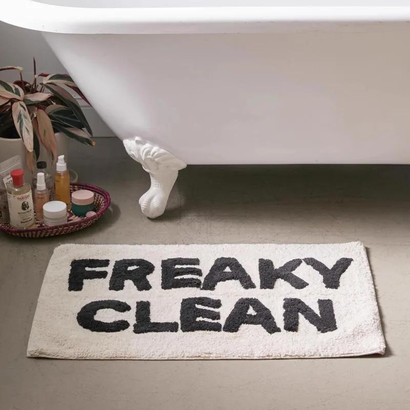 

VIKAMA Simple Letter Entry Floor Mat, Water Absorbing Anti-Slip Bathroom Foot Pad, Soft Bedroom Side Cushion, Home Decoration 40x60cm 16x24inch