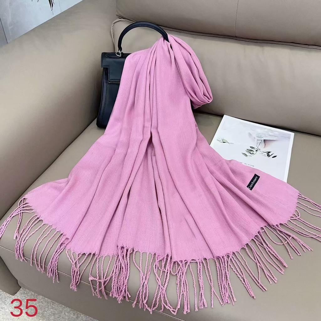 Damen Schal aus einfarbigem Imitationskaschmir, Damen einfarbiger warmer Schal, Stola, Winter Jahresversammlung Geschenk Schal