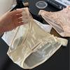 Lady Summer Sexy Pure Desire Lace Hollow High Split Satin Ice Silk Briefs
