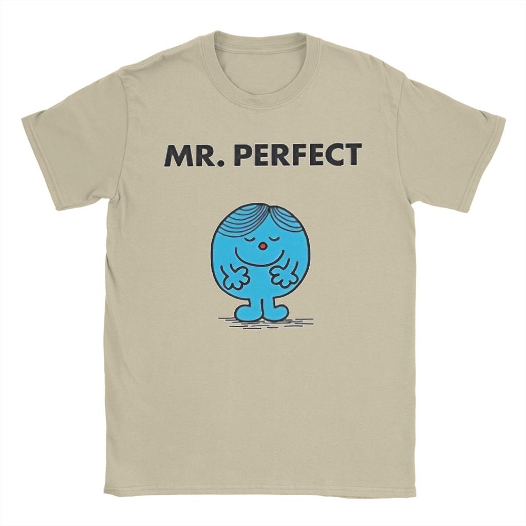 Mr Perfect Mr Men Little Miss T Shirts Men Women's Pure Cotton T-Shirts Crew Neck  Tees Short Sleeve Clothing New Arrival