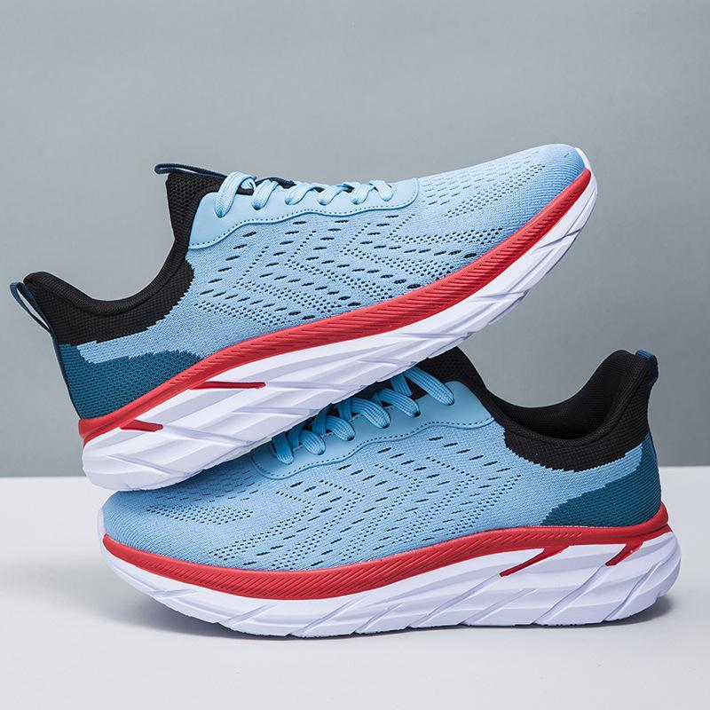 

Summer new sports shoes men s outdoor lightweight fly-woven breathable running shoes fashion casual trend men s shoes 45 синій