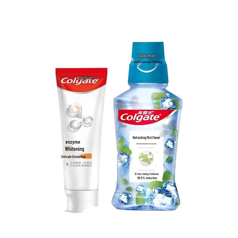 Colgate Oral Care Bundle: Vitality Mint Mouthwash & Osmanthus Whitening Toothpaste