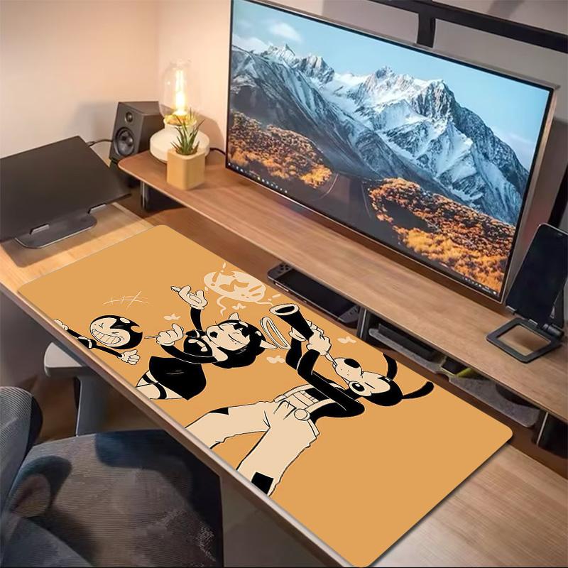 Bendy Print Cushion Non-slip Laptop Tablet Big Mousepad XXL Mat Mini PC Playmat With Lock edge