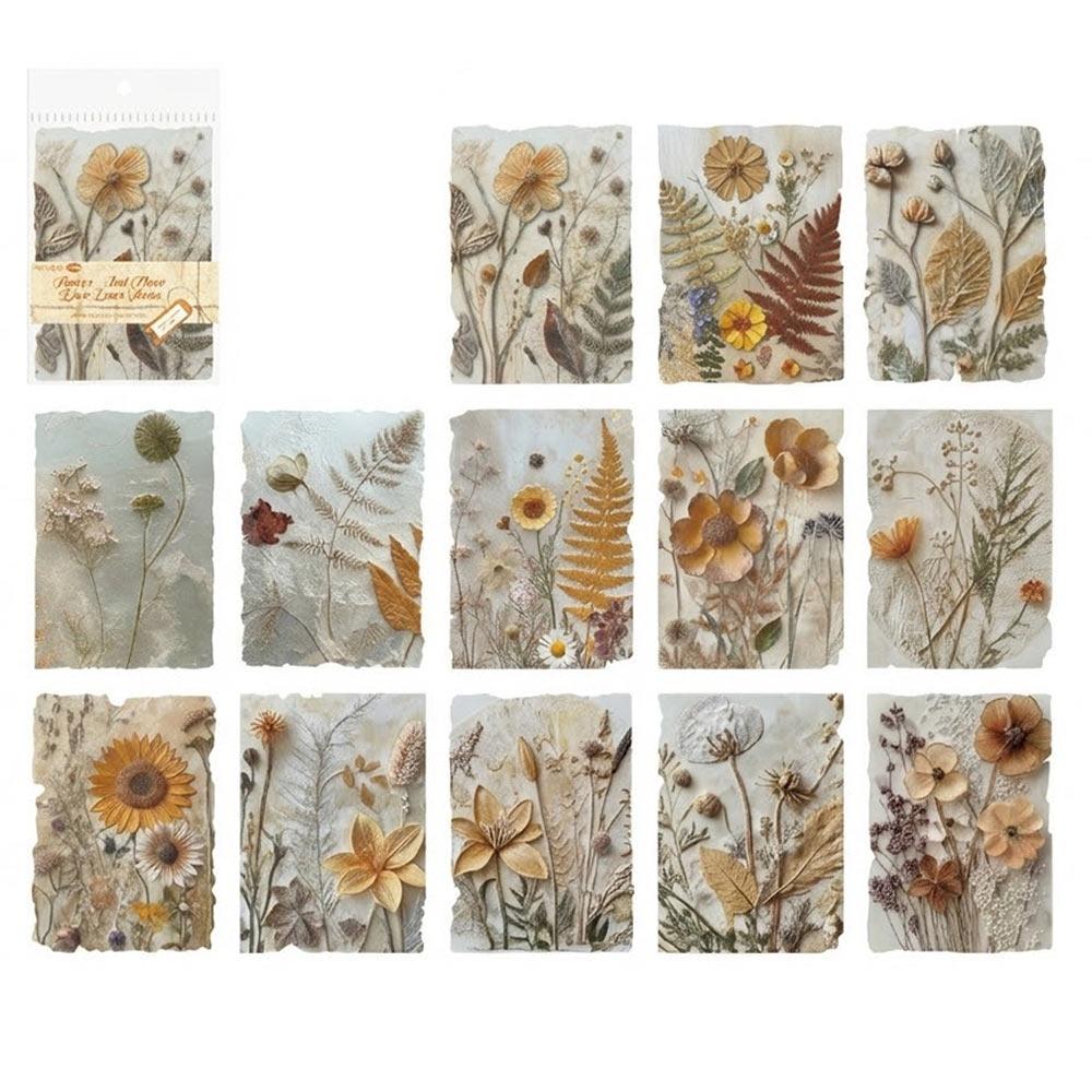 23PCS Multicolor Vintage Reliefs Paper Floral Relief DIY Texture Paper Paper Accessories Scrapbooking Decorative Paper Ita Bag
