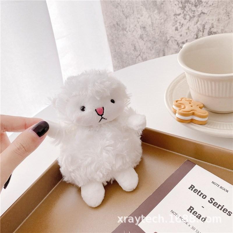 Cute White Plush Sheep for Apple AirPods Protective Case 1/1 Generation 1 Generation Wireless Earphone Case Female