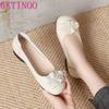 Fashion GKTINOO 2025 New Spring Round Toe Soft Genuine Leather Shoes Flat Shoes Large Size Comfort Soft Sole Women Casual Shoes