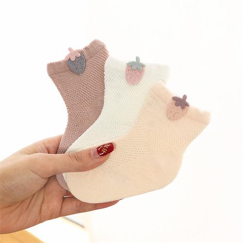 3Pairs/set Baby Girls Boys Socks Newborn Summer Mesh Thin Infant Socks for Girls Cotton Solid Casual Toddler Sock Age for 0-5Y