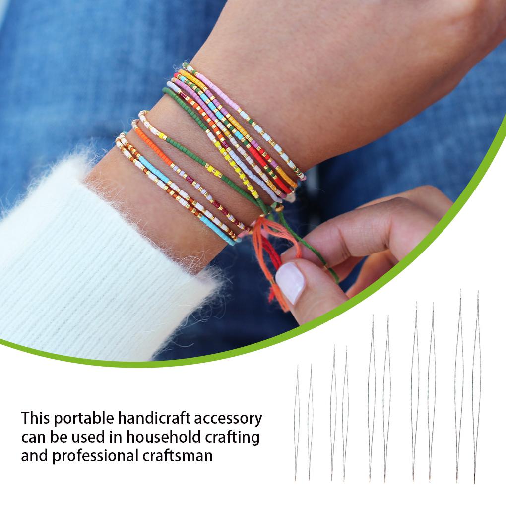10 Pieces Beading Needles Metal DIY Craft Foldable Tools Jewellery Thread Sewing Accessory for Household Professional