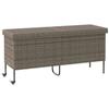 VidaXL Garden Storage Box and Wheels Grey Woven Resin, Outdoor Storage Box, Cushion Storage 4103833