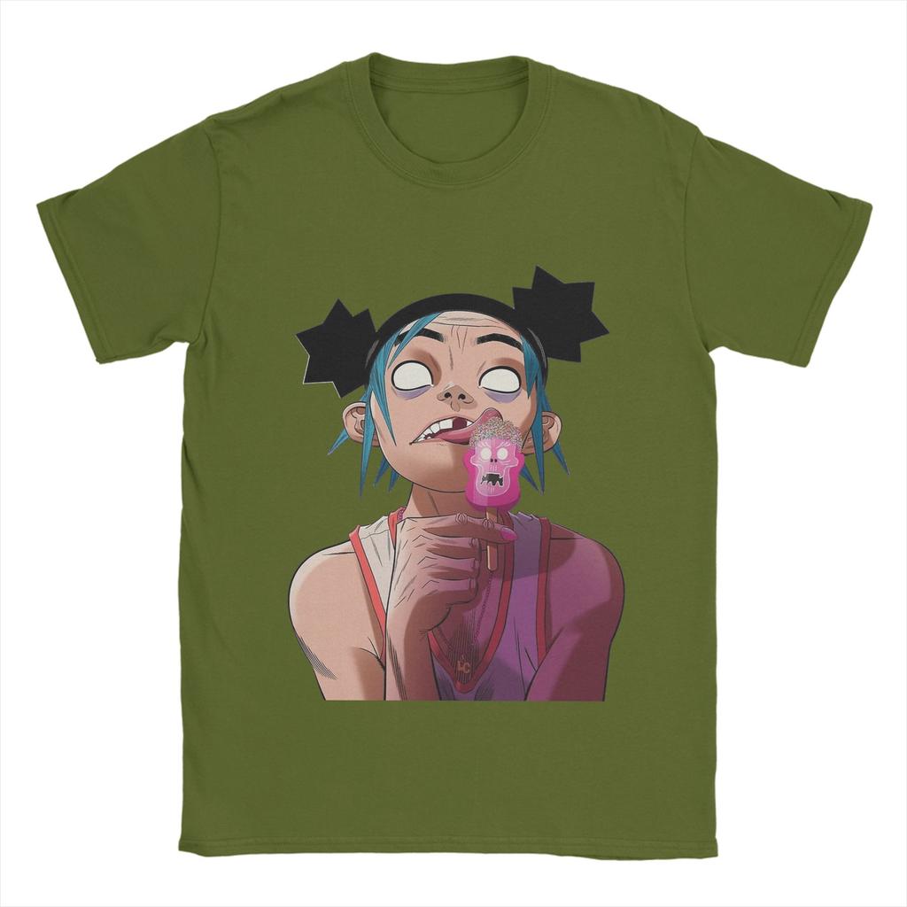 Gorillazs Punk Rock  T Shirt Men's  Cotton Humorous T-Shirt Round Neck  Tees Short Sleeve Clothing Gift Idea