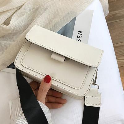 Women's Backpack Ladies Messenger Bag New Solid Color New Trendy Wide Shoulder Strap Small Square Bag Retro Casual Simple Crossbody Bag