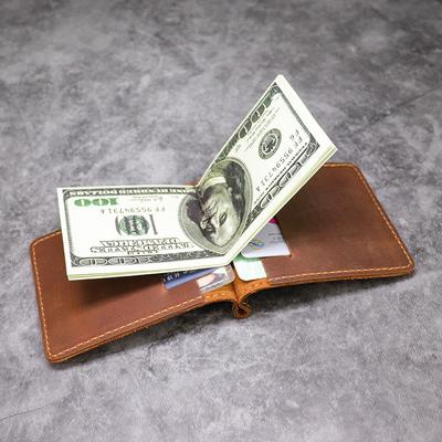Top Layer Crazy Horse Leather Simple USD Wallet, True Pickup Wallet, Ultra Thin Retro Style Wallet