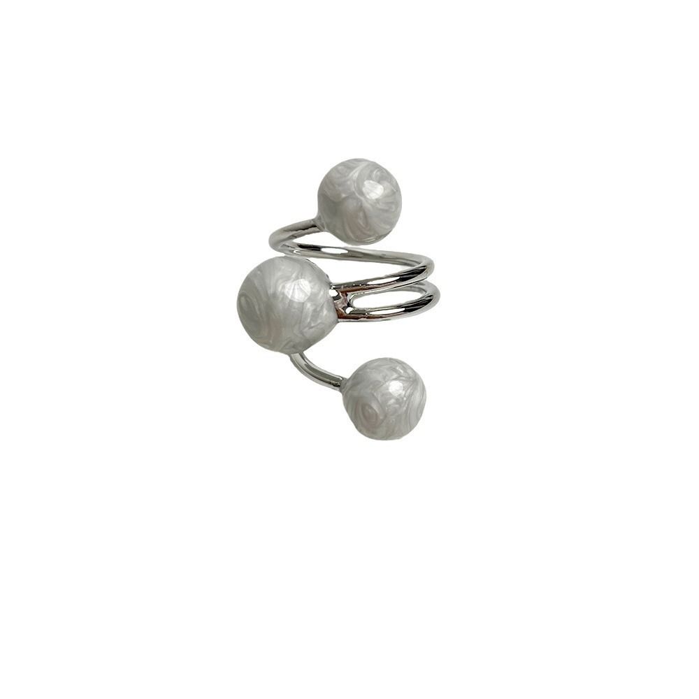 Imitation Opening Rings Chocolate Color Exaggerated Ring Elegant Pearl Rings  Women