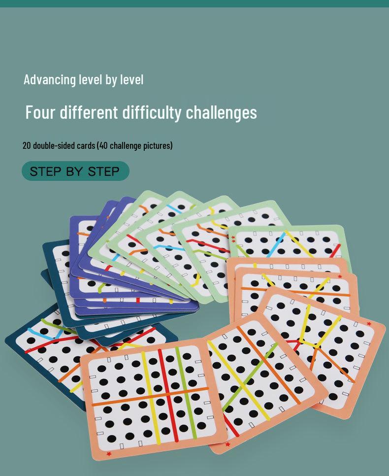 Elastic Rope Stringing Game for Preschoolers: Concentration and Logical Thinking Building Blocks