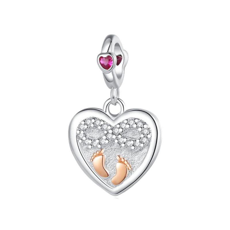 

Висячі сердечка. Підходять модні оригінальні браслети зі срібла 925 проби з цирконами. Серце з бісеру. Обереги для матері та дочки. Ювелірні вироби своїми руками SJT132