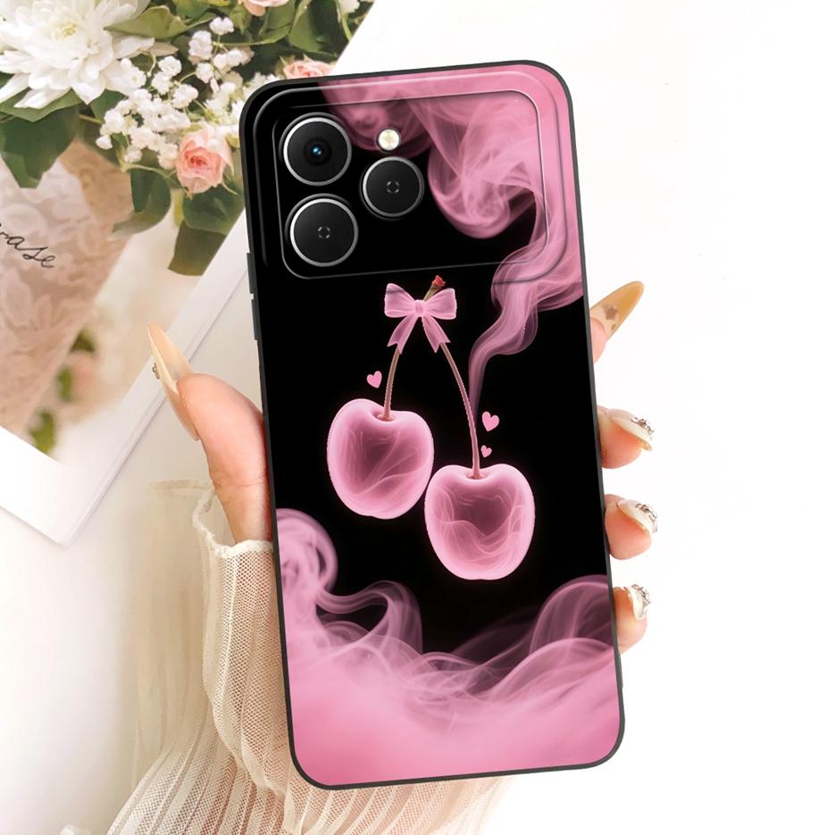 Per Tecno Spark 40 Custodia KM5 Nuova Lusso Fiori Caramella Verniciata Copertura Morbido Silicone Custodia Telefono Per Tecno Spark 40C Spark40 C Fundas