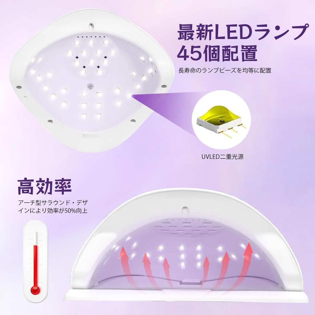 Latest 220W Fast Gel Nail Automatic LED 45W Low Heat Nail Gel Curing LCD Compatible with All Gels 2026 CuringYAMOOCO Light, Sensor, + UV, White,