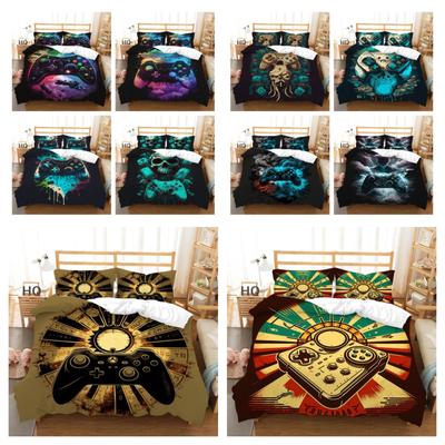 Game Console Printed Bed Clothes Polyester Teens Twin Size Comforter Cover Set Superior Fashion Bedspreads