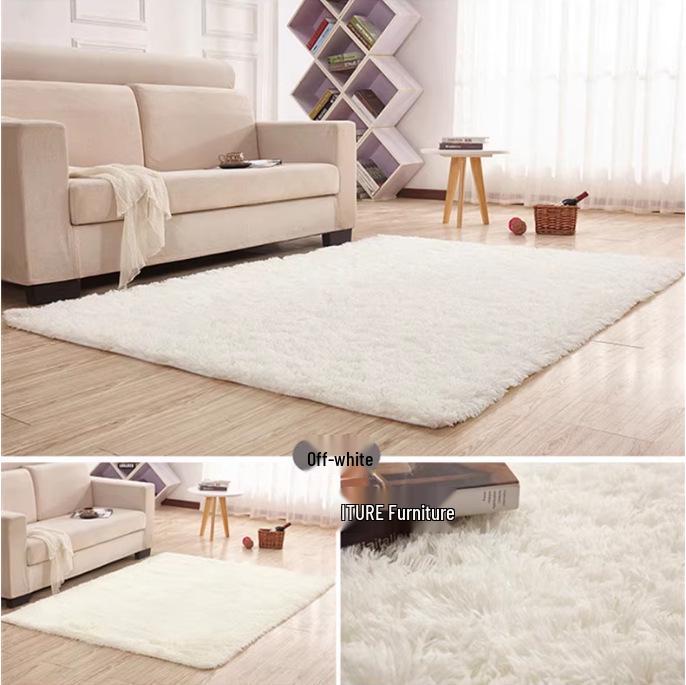 

Nordic Plush Silk Fur Carpet for Living Room or Bedroom Sofa 90*180cm белый