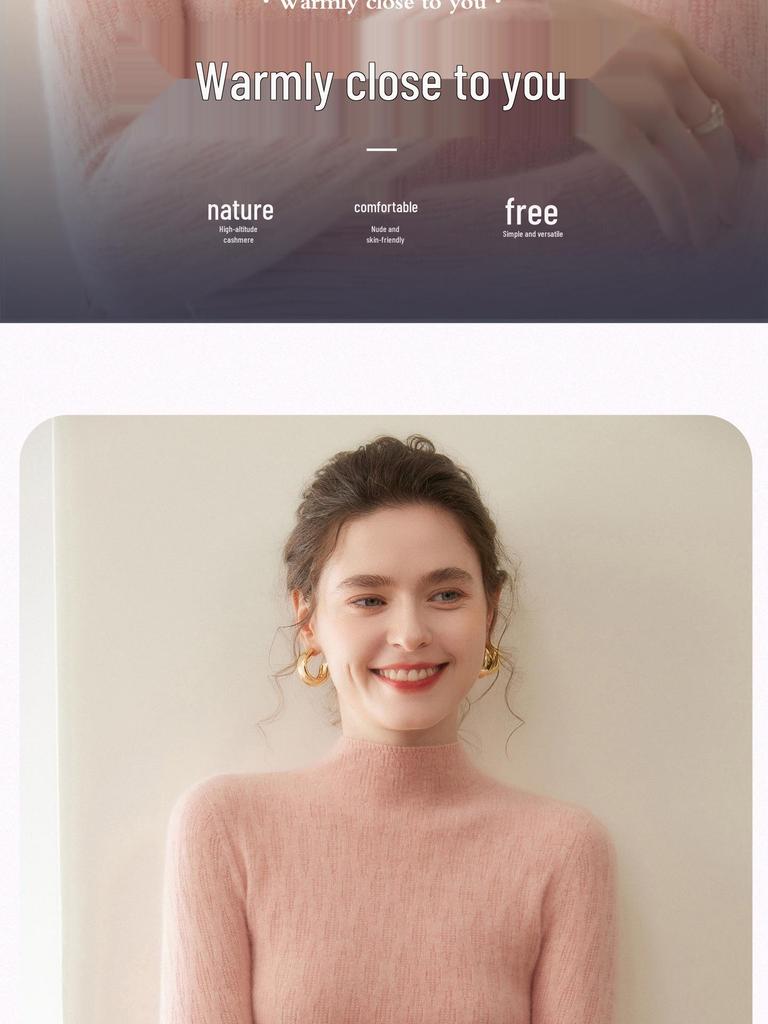 Women's Seamless Lychee Pattern Half-High Collar Wool Sweater – Soft, Glutinous Style for Autumn/Winter
