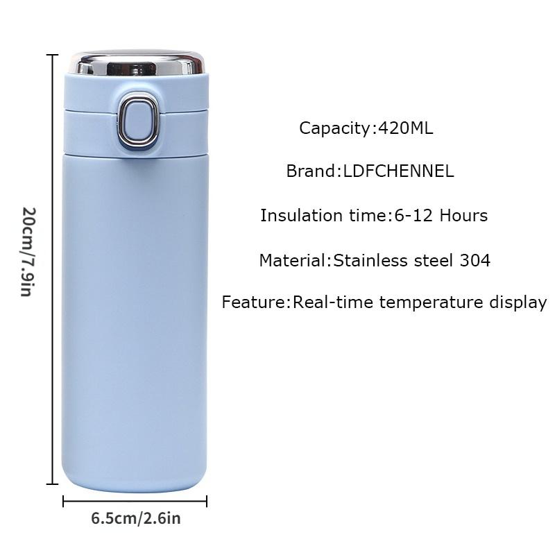 1pc 420ML Smart Thermos Stainless Steel Water Bottle Led Digital Temperature Display Coffee Thermal Mugs Intelligent Insulation Cups