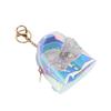 Pvc Transparent Coin Purse With Laser Butterfly Bow Waterproof Keychain For Girls