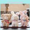 Fluffy Plush Bear Keychain Adorable Rabbit Backpack Accessory Stuffed Toy