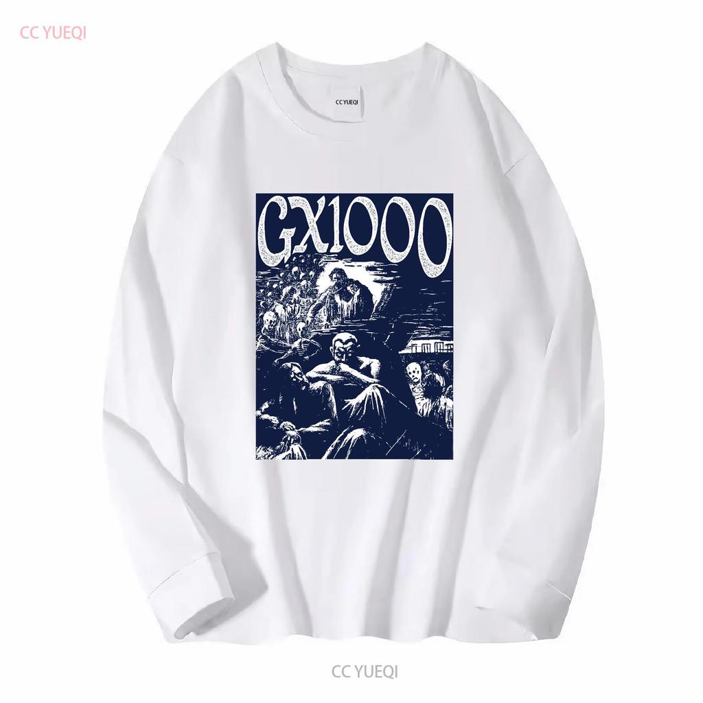 GX1000 Mens Size L T Shirt Sunset Black Design Vintage Washed Casual Top For Everyday Wear Graphic Fashion Versatile Homme