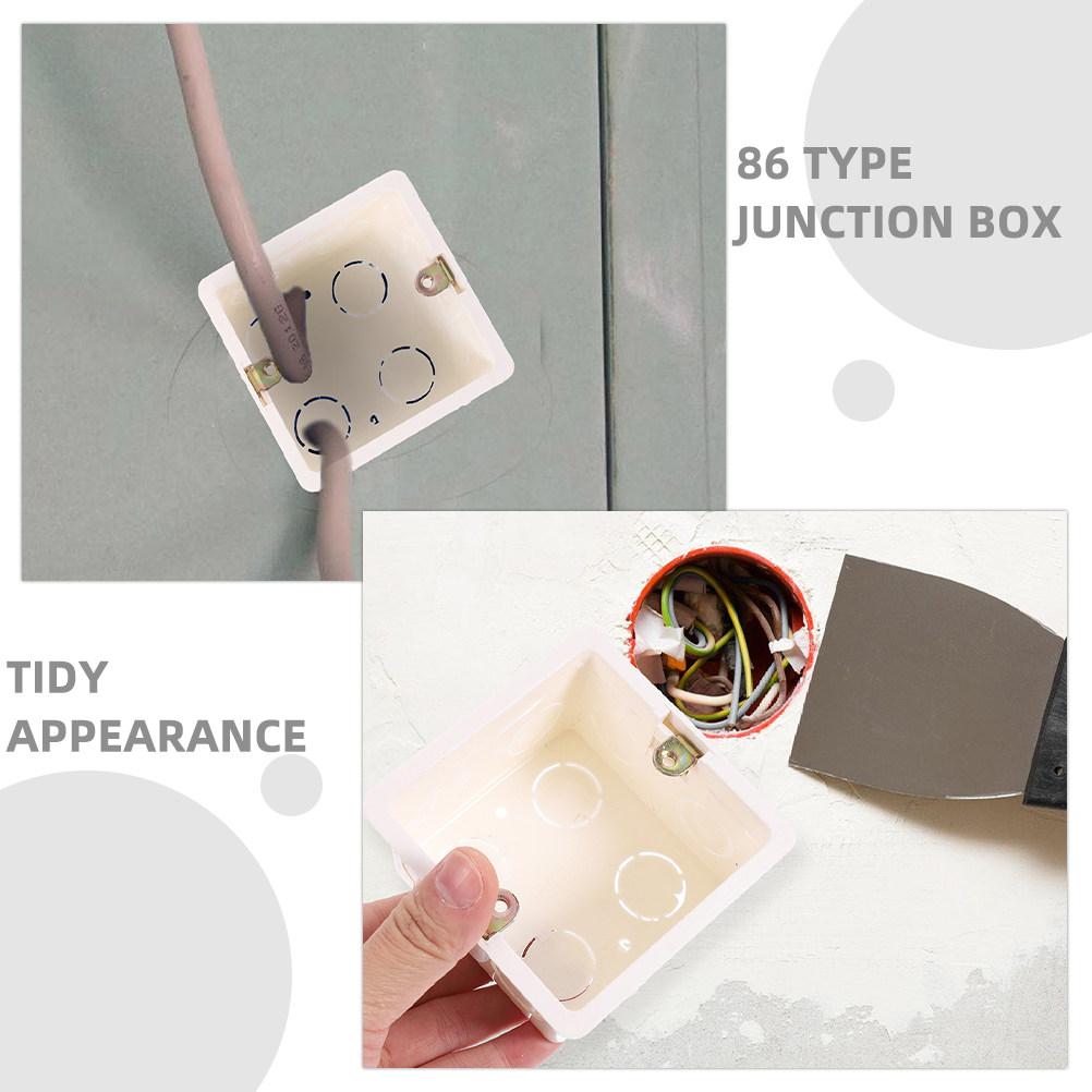 12Pcs Wall Socket Box PVC 86 Type Recessed Electrical Outlet Box Home Renovation Electrical Enclosure Electric Boxes for Outlets