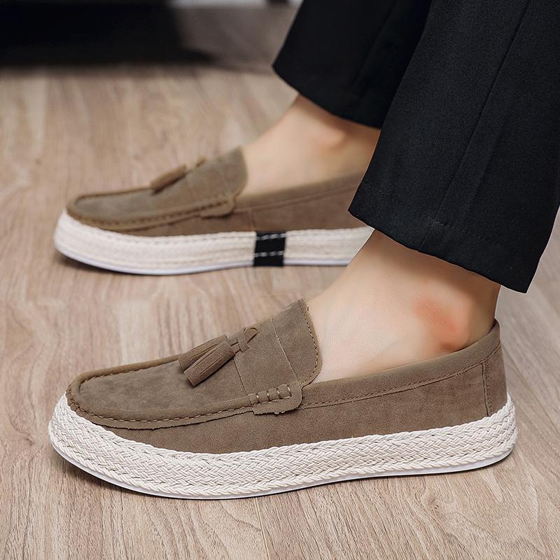 Tassel Suede Loafers Man Moccasins Comfy Flat Men's Summer Shoes Fashion Slip-on Driving Casual Shoes For Man chaussure hommes