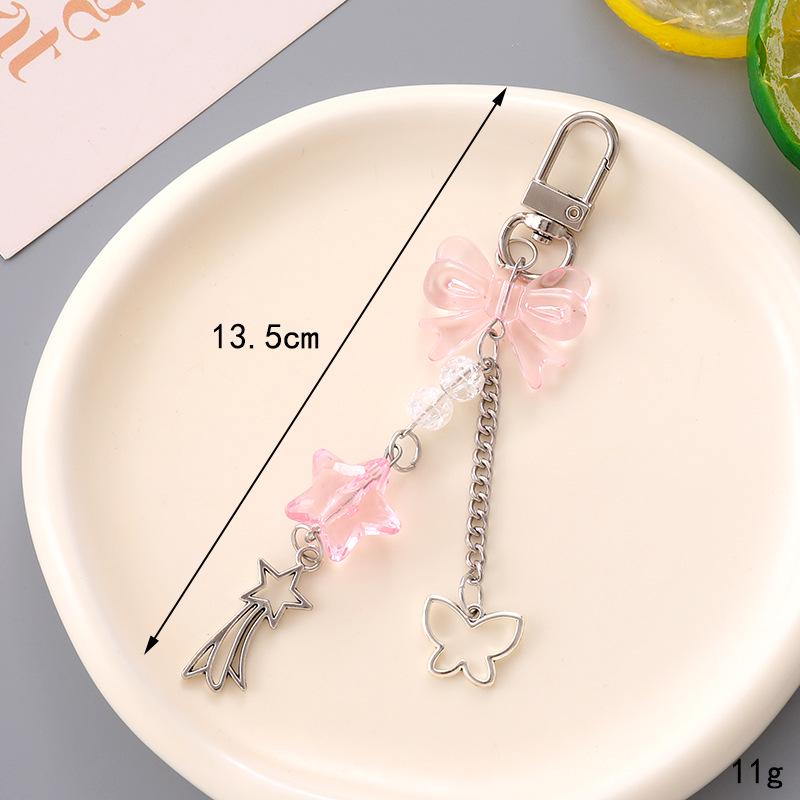 Handmade Colorful Bow Pendant Phone Case Keychain Lanyard Charm