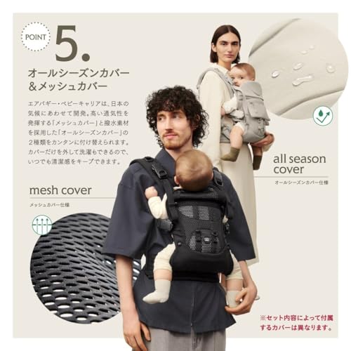 ABC COMFO COMPLETE SET SAND ASH AIRBUGGY AirBuggy Baby Carrier COMFO Complete Set Sand Ash ABBC0024 Baby Carrier