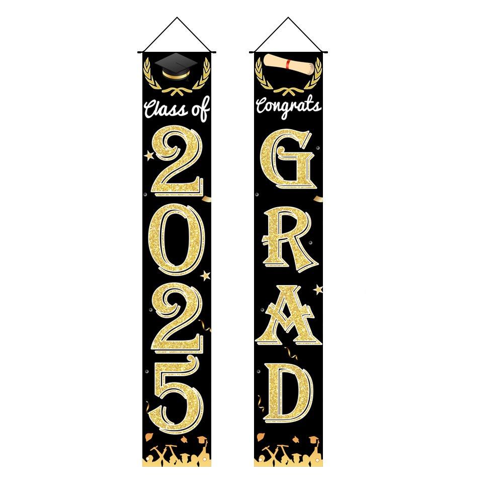 Classe del 2025 Banner da Porch per la Laurea Congratulazioni Laureato Bandiera da Appendere al Portico Oggetti di Scena per la Fotografia