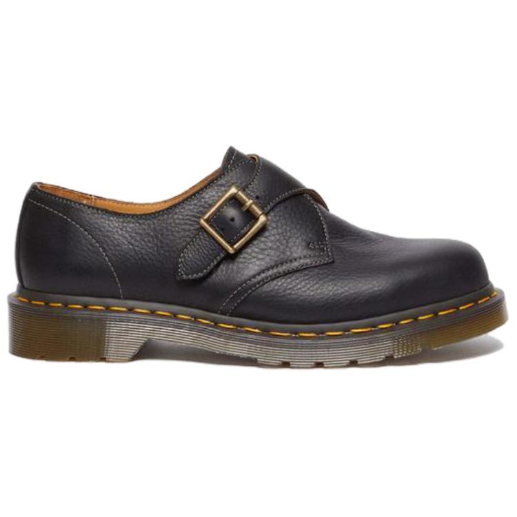 Dr. Martens Leather Comfortable Buckle Low-Top Casual Shoes Unisex Casual Shoes Black 31477001
