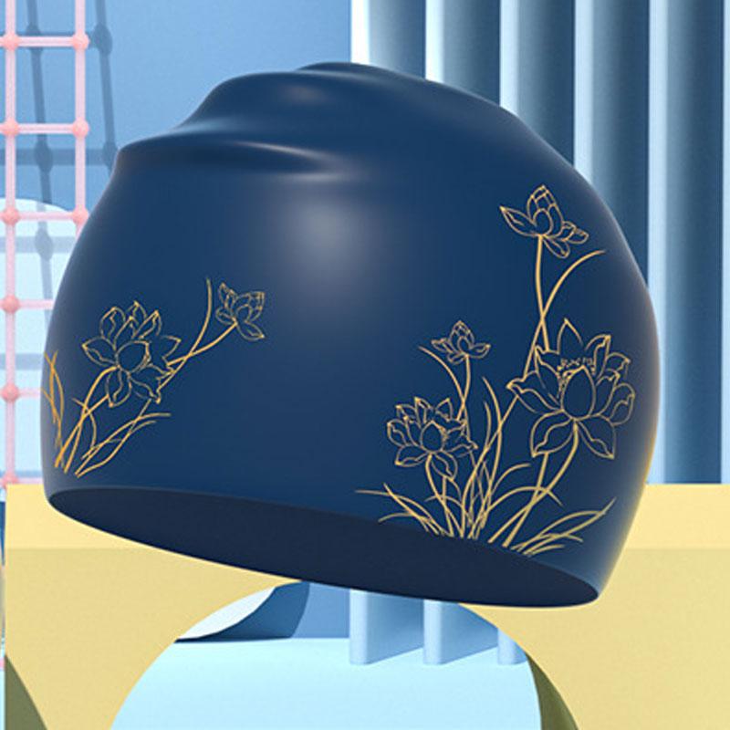 Căci de înot Silicon Căci de înot Femei Fete Căci de înot Drăguțe Accesorii de înot pentru Păr Lung cu Imprimeu Floral