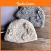 Flower Knit Hat For Women Warm Wool Winter Beanie For Fashionable Office Wear